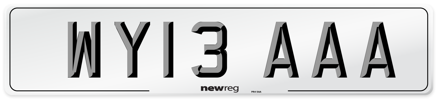 WY13 AAA Number Plate from New Reg